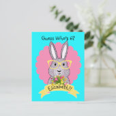 Schattige Hip Bunny met Bril Verjaardagsuitnodigin Uitnodiging Briefkaart (Staand voorkant)