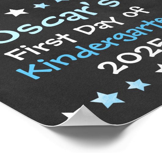 Schattige hippe schooljongen eerste schooldag scho poster (Hoek)