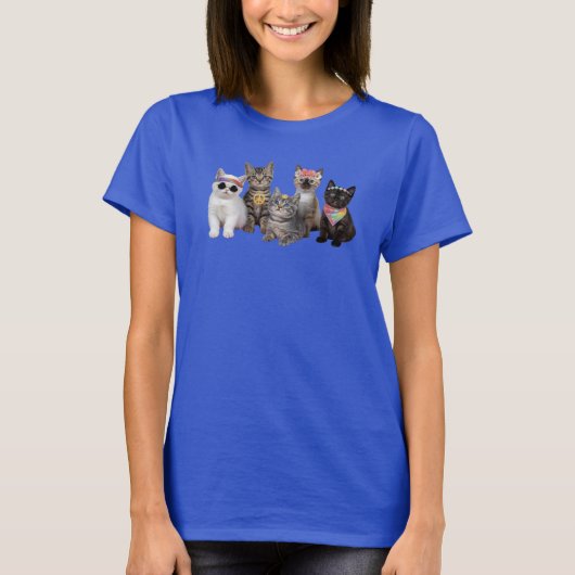 Schattige Hippie Kat T-shirt (Voorkant)