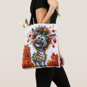 Schattige Hippo en Zebra kerst Tas (Dichtbij)