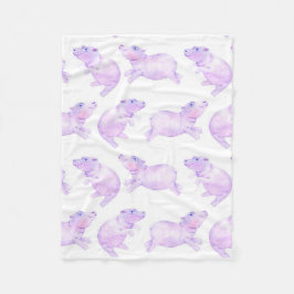 schattige hippo fleece deken