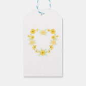 Schattige Hippo Geel Bloemenhart Verjaardag Dank u Cadeaulabel (Achterkant)