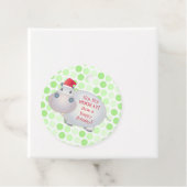 Schattige Hippo Hippopotamus Kerstmis Bedankjes Labels (In situ)