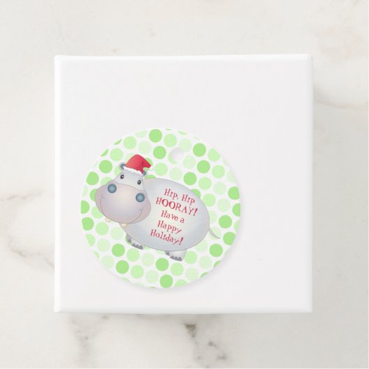 Schattige Hippo Hippopotamus Kerstmis Bedankjes Labels (In situ)