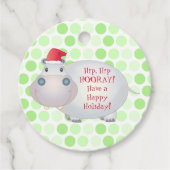 Schattige Hippo Hippopotamus Kerstmis Bedankjes Labels (Voorkant)