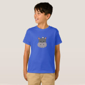 schattige hippo met vogel t-shirt (Voorkant volledig)