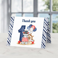 Schattige Hippo Nautical Navy Blue 1st Birthday Bo