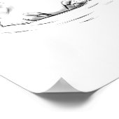 Schattige hippo tekening poster (Hoek)