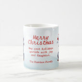 Schattige Hippopotamus Santa Hat Sneeuwwitje Kerst Koffiemok (Center)