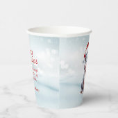 Schattige Hippopotamus Santa Hat Sneeuwwitje Kerst Papieren Bekers (Rechts)