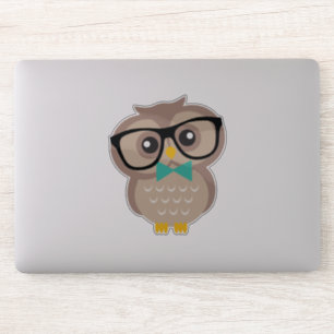 Schattige Hipster Owl Sticker