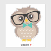 Schattige Hipster Uil Sticker (Vel)
