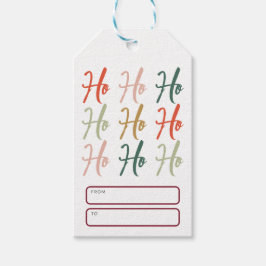 Schattige Ho Ho Ho Borstel Calligraphy Kerstmis Cadeaulabel