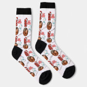 Schattige Ho Ho Ho One foto Naam Vrolijk Kerstfees Sokken (Rechts)