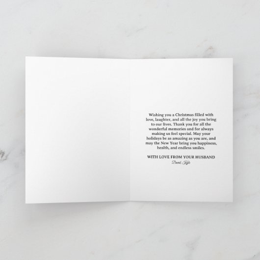 Schattige Ho Ho Ho Vrolijk Kerstfeest Familienaam Kaart (Binnen)