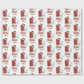 Schattige Ho Ho Vrolijk Kerstfeest  Naam Cadeaupapier (Vlak)