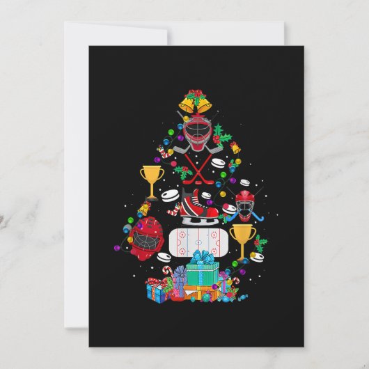 Schattige hockey kerstboom ornament grappig cadeau feestdagenkaart (Voorkant)