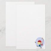 schattige hockeykind cartoon briefpapier (Voorkant / Achterkant)