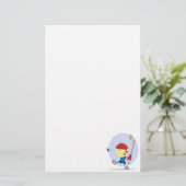 schattige hockeykind cartoon briefpapier (Staand voorkant)