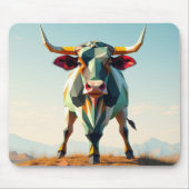 Schattige hoge land koe geometrische landschap muismat (Voorkant)