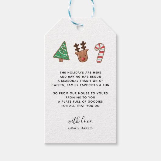 Schattige Holiday Baked Goods Cadeau Label Cadeaulabel (Voorkant)