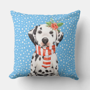Schattige Holiday Dalmatian Puppy Pillow Kussen