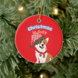 Schattige Holiday Puppy met Kerstman Hoed Keramisch Ornament