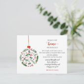 Schattige Holly Ornament Weve verhuisde vakantie v Briefkaart (Staand voorkant)
