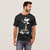 Schattige Holstein Koe Met Hartjes T-shirt (Voorkant volledig)