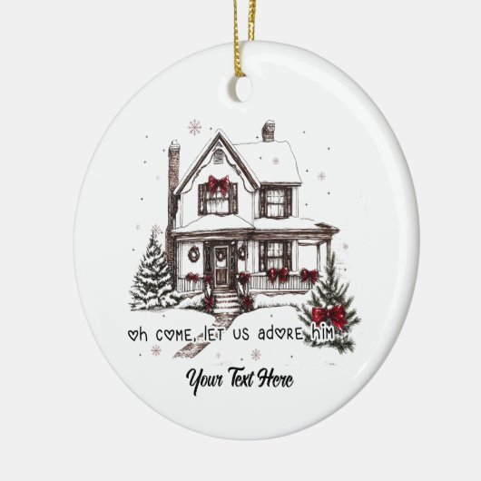 Schattige Home Kerst Keramisch Ornament (Links)