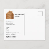 Schattige Home Koper-Zwart Strepen Adreswijziging Aankondigingskaart (Achterkant)