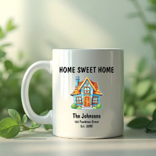Schattige Home Sweet Home Blue House Housewarming Koffiemok