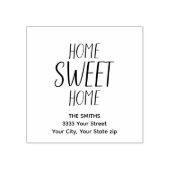 Schattige Home Sweet Home Retouradres Rubberstempel (Afrduk)