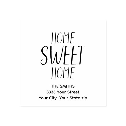 Schattige Home Sweet Home Retouradres Rubberstempel (Afrduk)