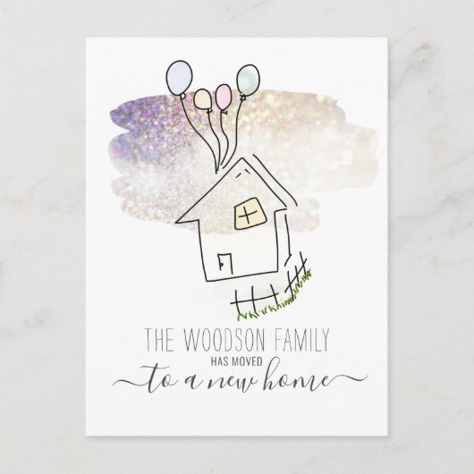 Schattige Home Verplaatsen Adreswijziging Aankondigingskaart (Voorkant)