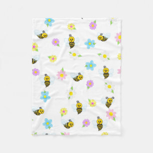 Schattige hommel geel zwart hommel kleurrijk fleece deken
