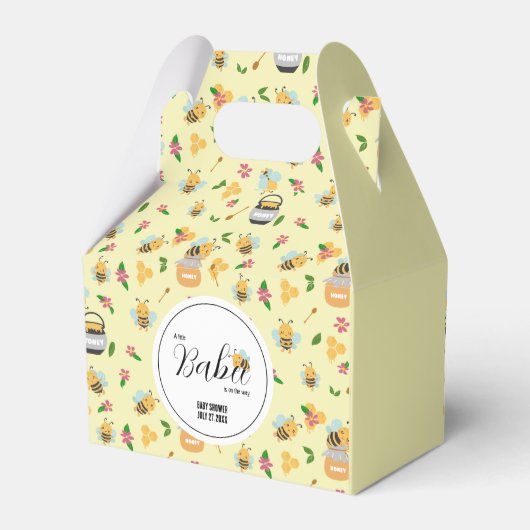 Schattige hommel honing potje patroon geel dank je bedankdoosjes (Achterkant)