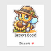 Schattige hommel met hoed sticker (Vel)