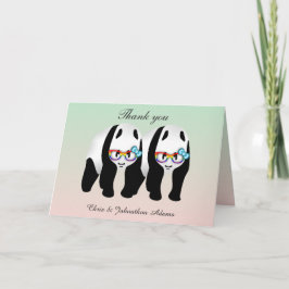 Schattige homobeertjes regenboogbril Bedankt