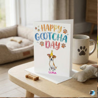 Schattige Hond Adoptie Verjaardag Gelukkige Gotcha