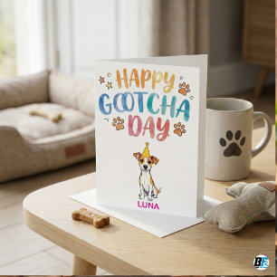 Schattige Hond Adoptie Verjaardag Gelukkige Gotcha Kaart