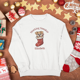 Schattige Hond Bijpassende Familie Kerstmis Trui