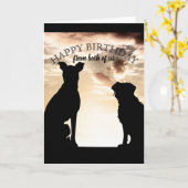 schattige hond blij met zijn verjaardag van beide  kaart (Gele Bloem)