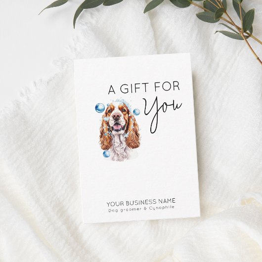 Schattige hond Cocker Spaniel Pet Grooming Cadeauk Notitiekaartje