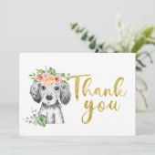 schattige hond Dank je wel Bedankkaart (Staand voorkant)
