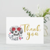 schattige hond Dank je wel Bedankkaart (Staand voorkant)