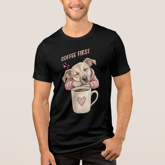 Schattige hond die vredig slaapt  Tri-Blend shirt (Voorkant)