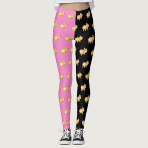 schattige hond dief hartje houdt van corgi hot roz leggings