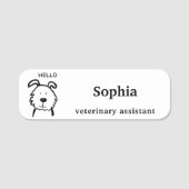 Schattige Hond Diergeneeskundig Assistent Naamplaatje (Voorkant)