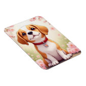 Schattige hond en bloesems magneet (Rechterzijde)